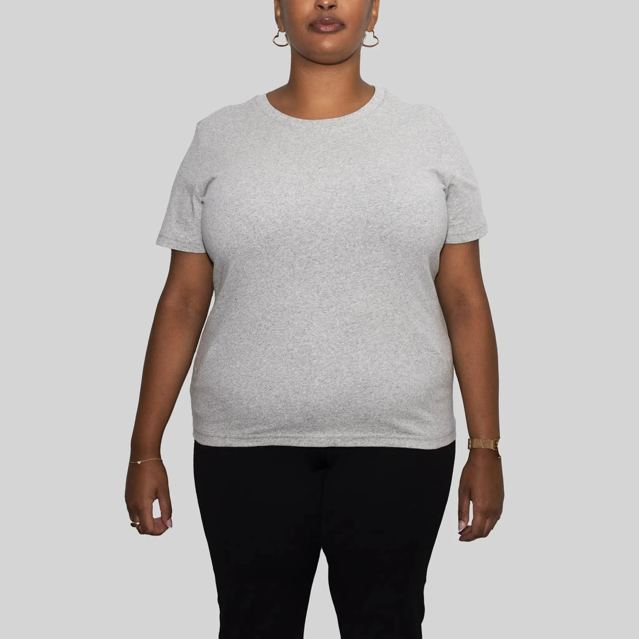 3 Pack | Women’s T-Shirts, Recycled Cotton, Heather Grey