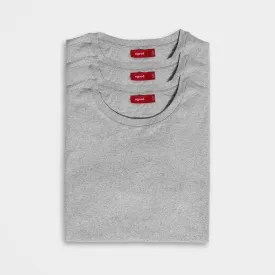 3 Pack | Women’s T-Shirts, Recycled Cotton, Heather Grey