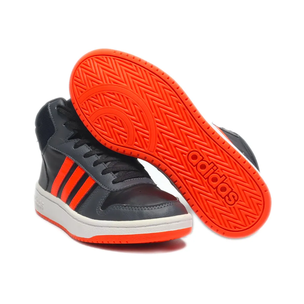 Adidas Hoops 2 Sneakers Leather Black Colour For Kids