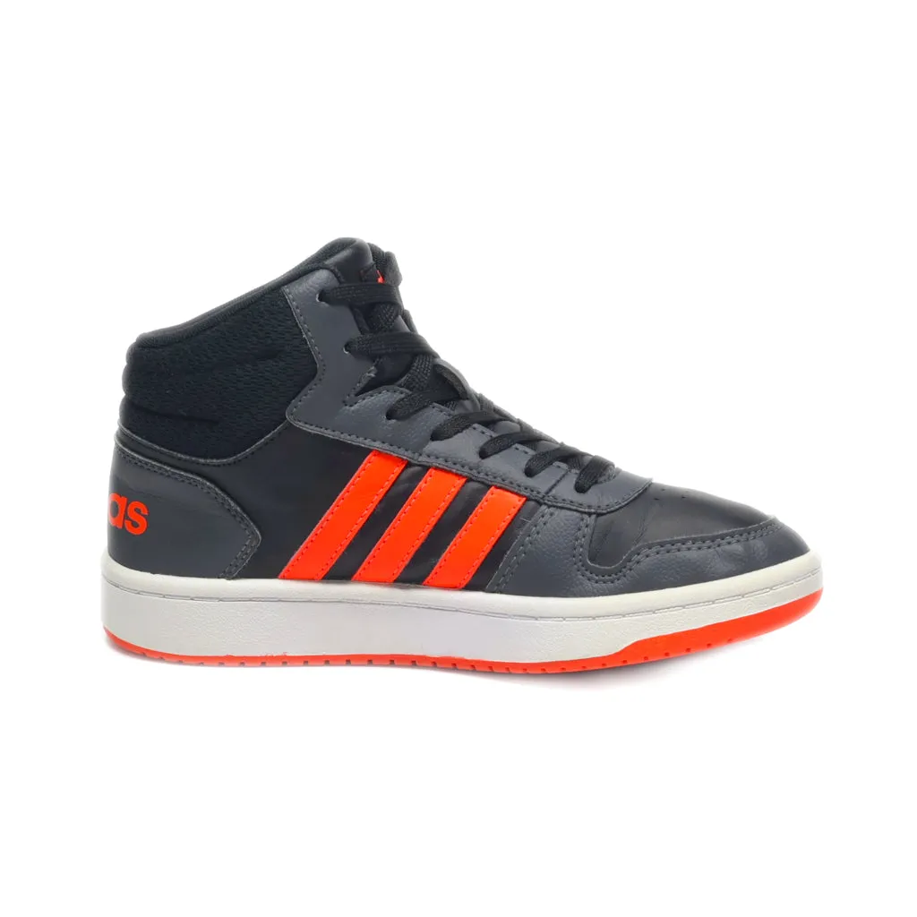 Adidas Hoops 2 Sneakers Leather Black Colour For Kids