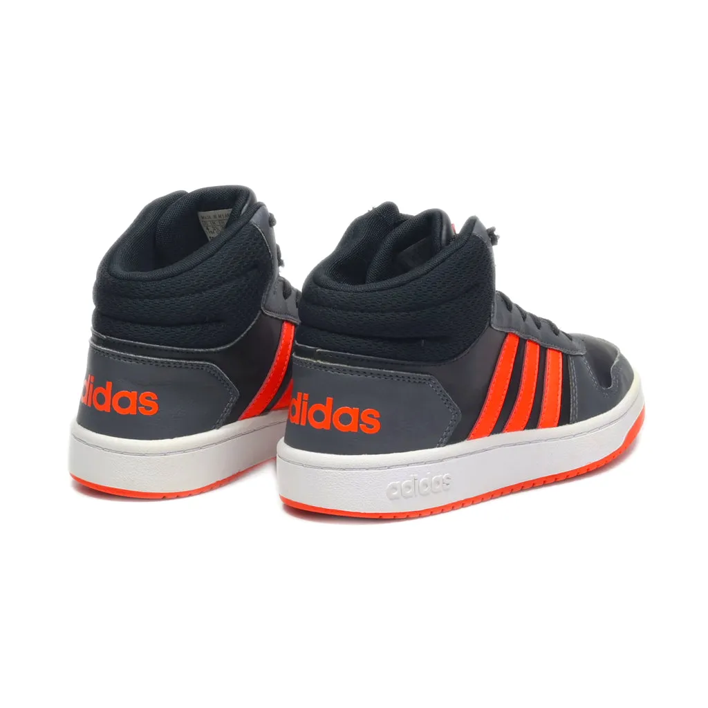 Adidas Hoops 2 Sneakers Leather Black Colour For Kids