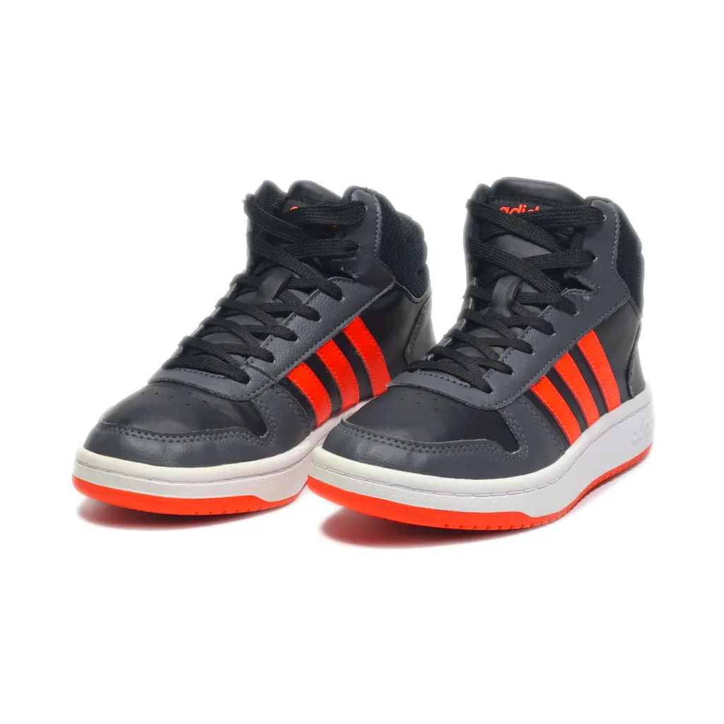 Adidas Hoops 2 Sneakers Leather Black Colour For Kids