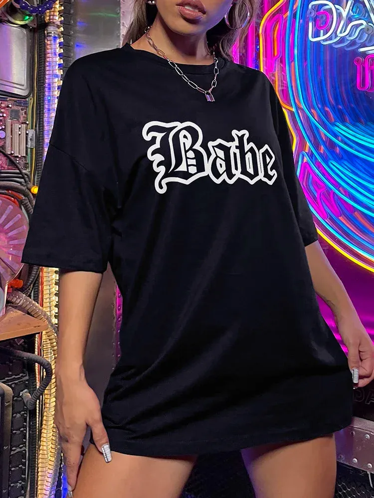 Babe Street Font Oversized Women's T-Shirt