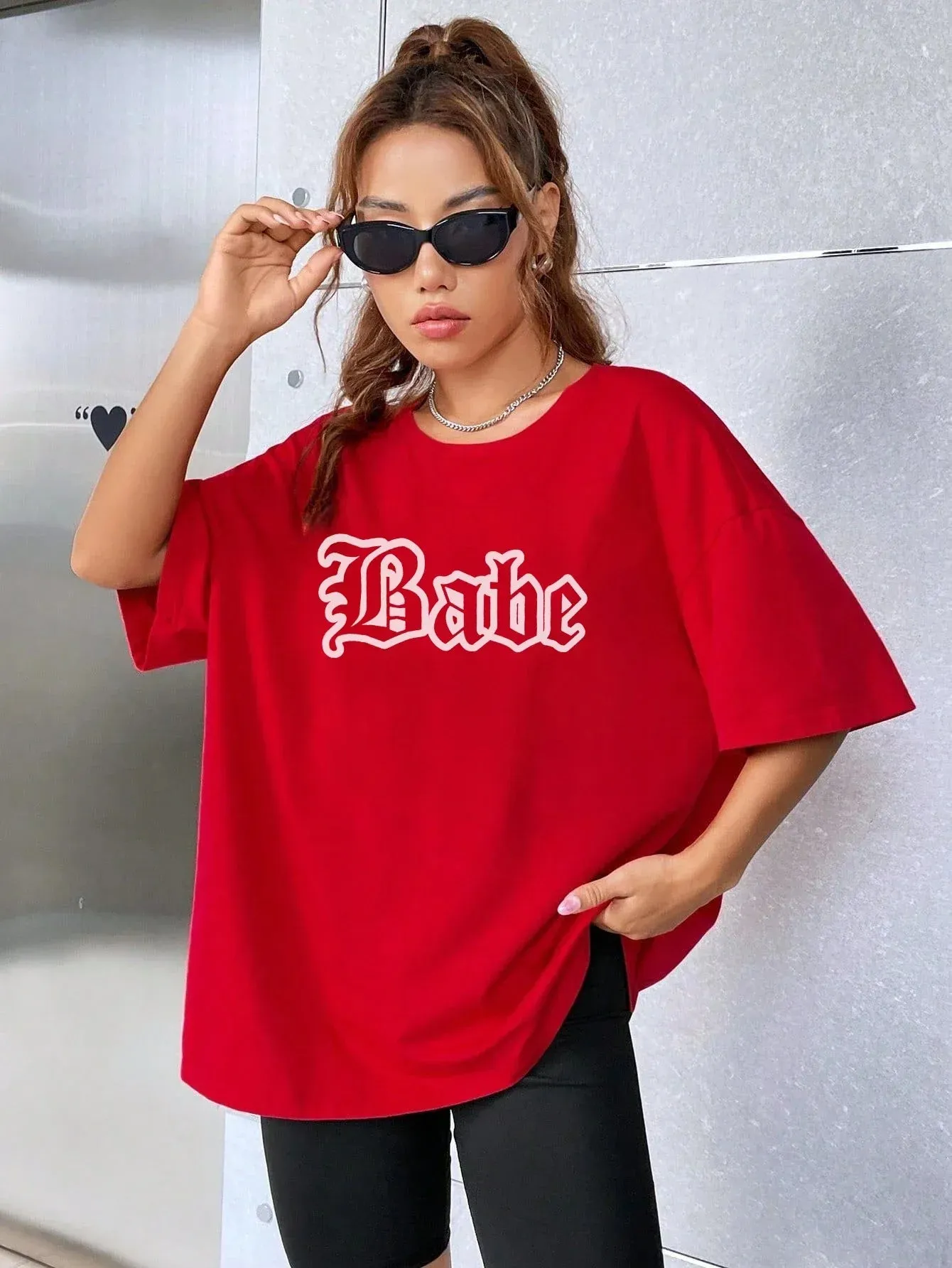 Babe Street Font Oversized Women's T-Shirt