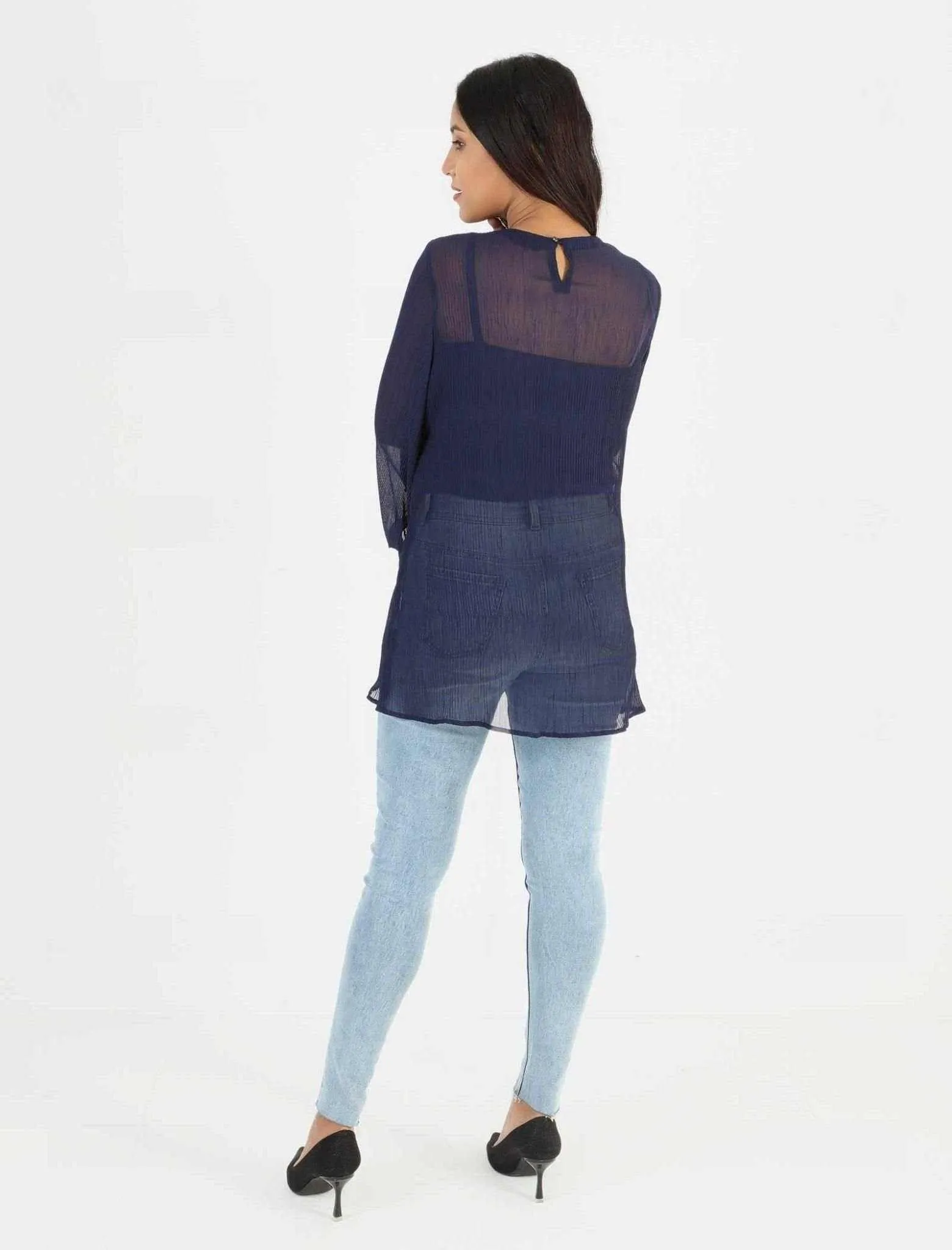 Bell Sleeve Asymmetric Top