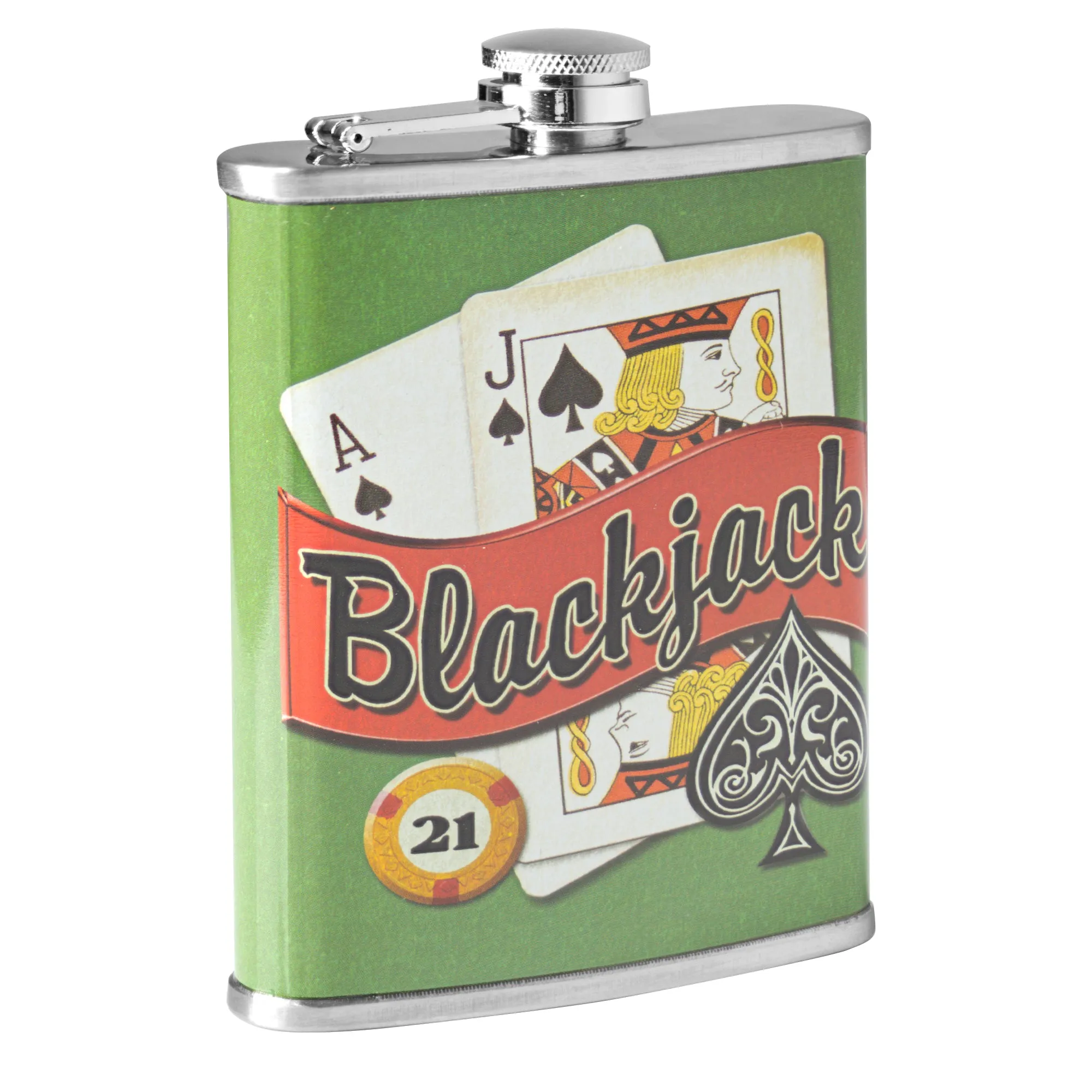 Blackjack Stainless Steel 8 oz Liquor Flask