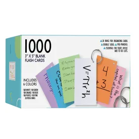 Blank Flash Cards - 3" x 5" (1000 pieces)