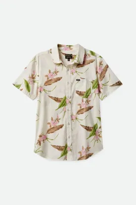 Brixton Charter Print Short Sleeve Woven Shirt - Off White Dark Earth