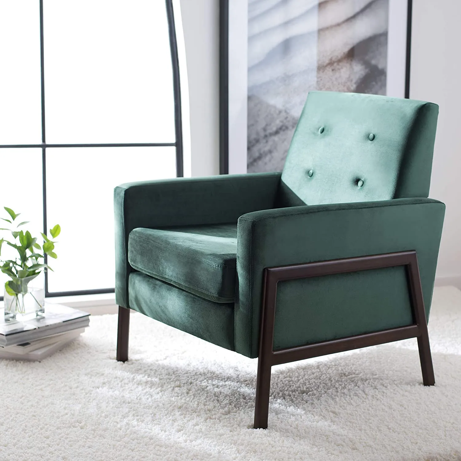 Club Chair Green/Antique Coffee