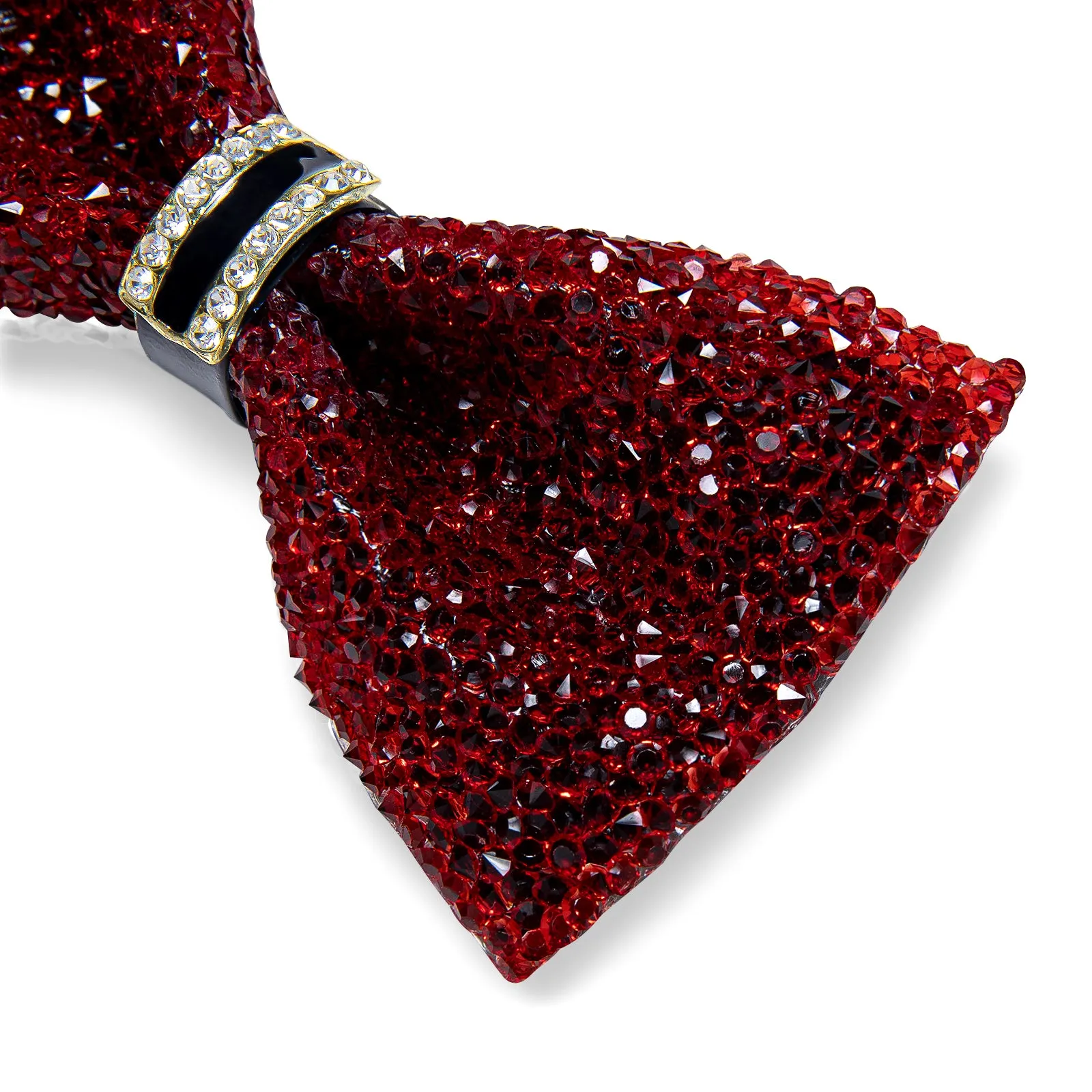 DiBanGu Imitation Crystal Bowtie Plastic Red Silver Diamond Men's Pre-Bow Tie