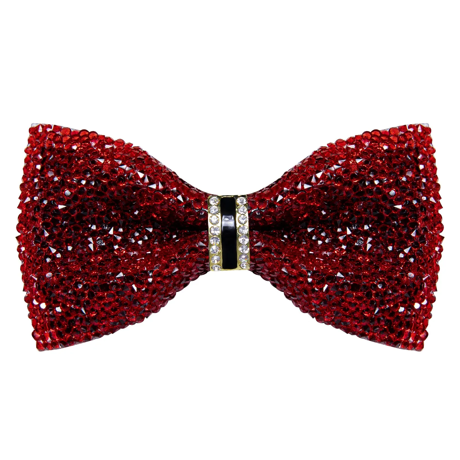 DiBanGu Imitation Crystal Bowtie Plastic Red Silver Diamond Men's Pre-Bow Tie