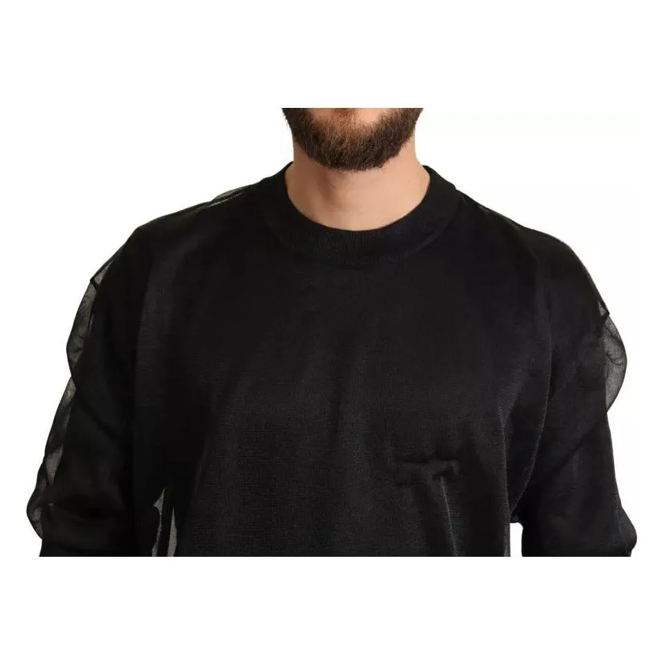 Dolce & Gabbana Black Logo Crewneck Long Sleeve Pullover Sweater