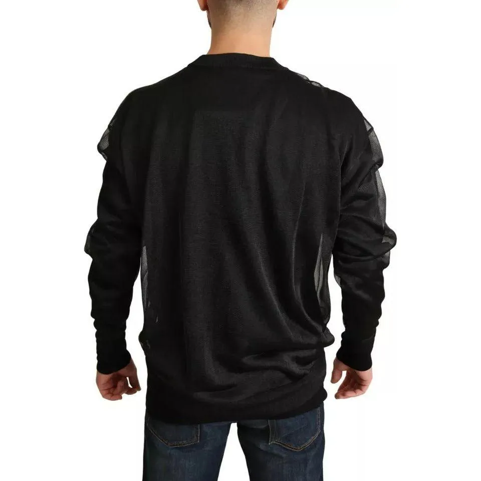 Dolce & Gabbana Black Logo Crewneck Long Sleeve Pullover Sweater