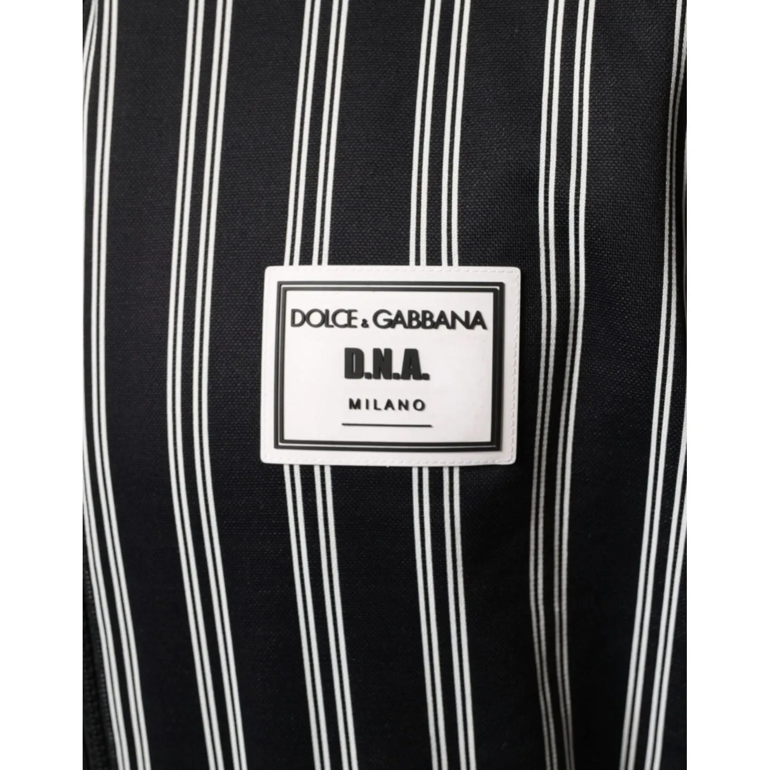 Dolce & Gabbana Black White Stripes Full Zip DNA Milano Men Sweater