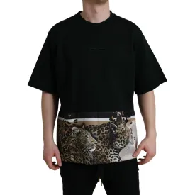 Dolce & Gabbana Elegant Leopard Print Crew Neck Tee