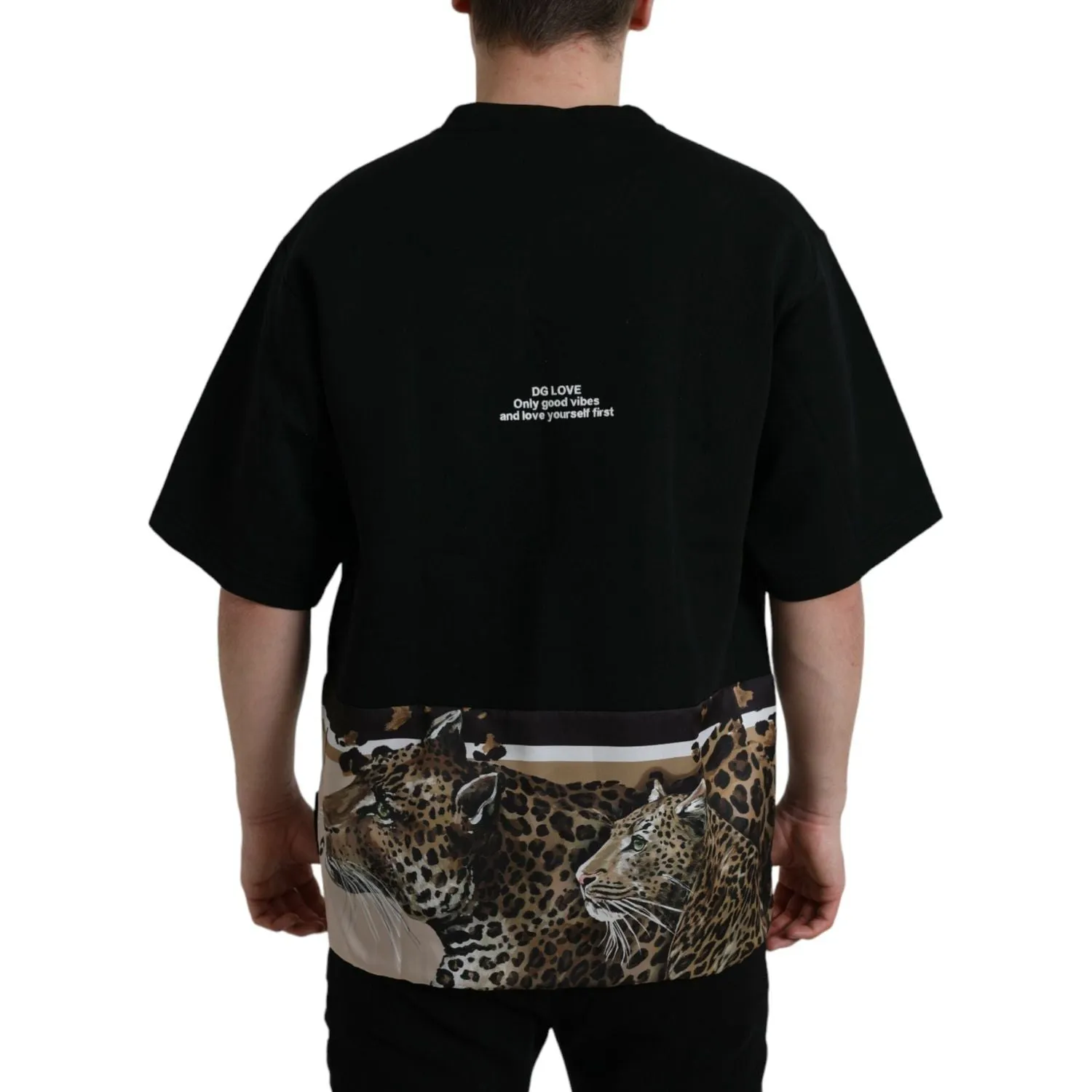 Dolce & Gabbana Elegant Leopard Print Crew Neck Tee