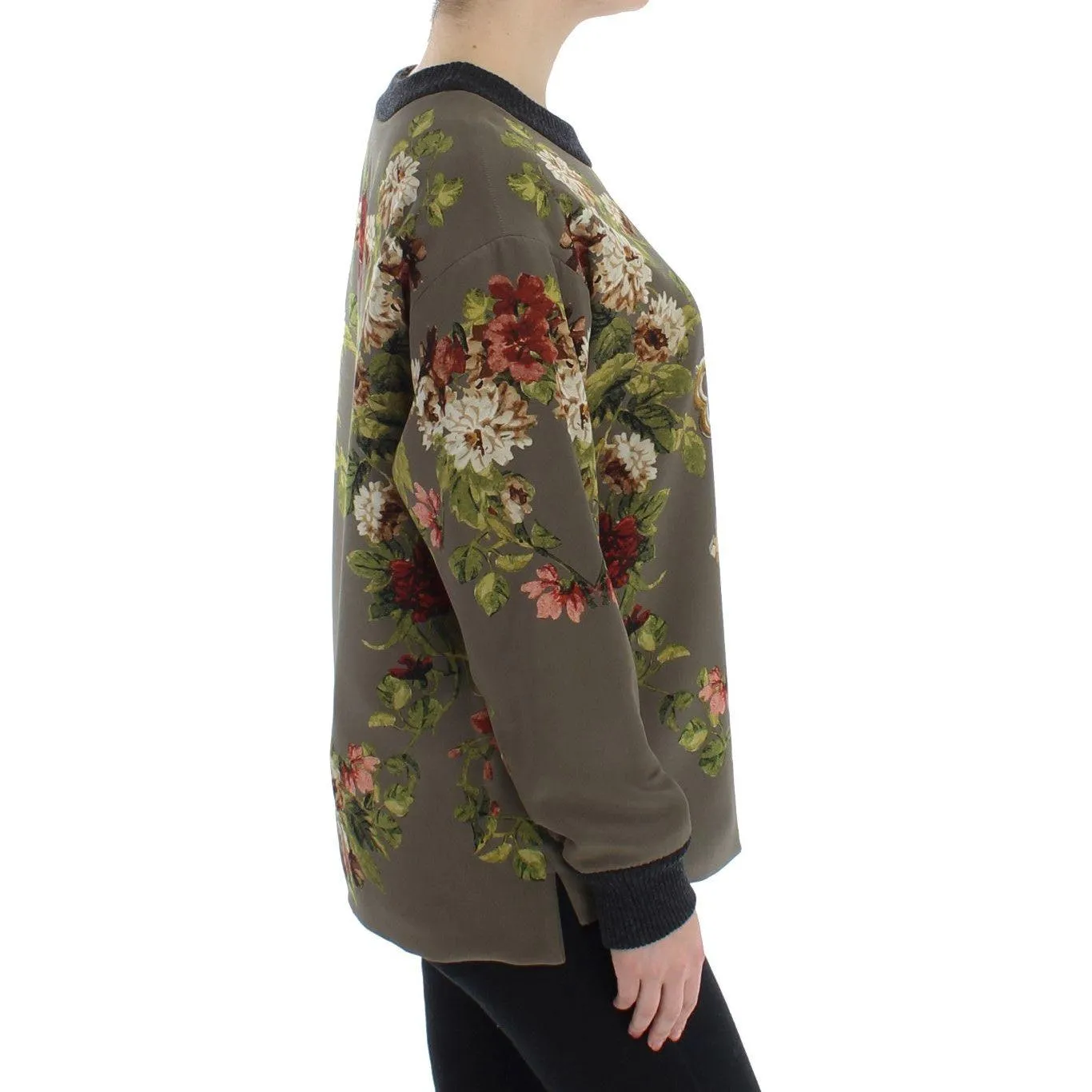 Dolce & Gabbana Enchanted Sicily Silk Crewneck Blouse