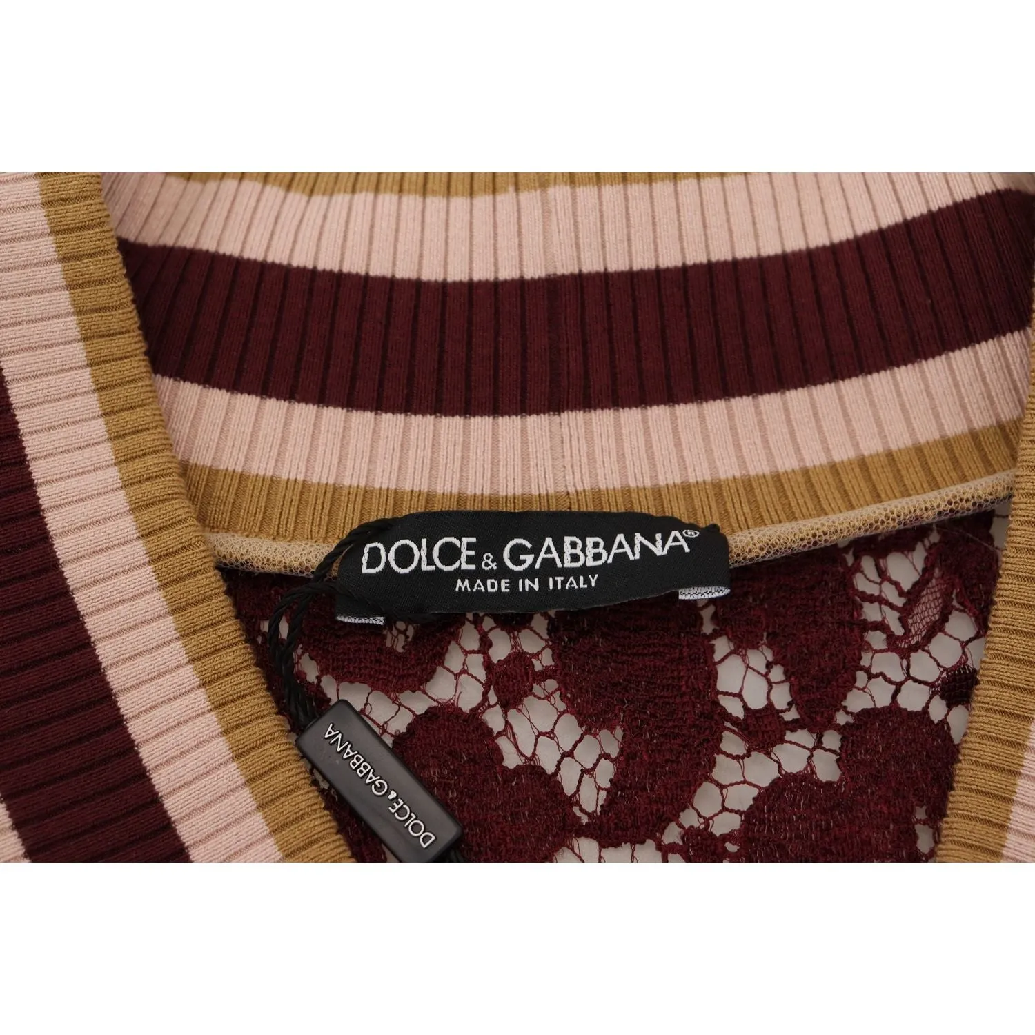 Dolce & Gabbana Multicolor V-Neck Pullover Sweater