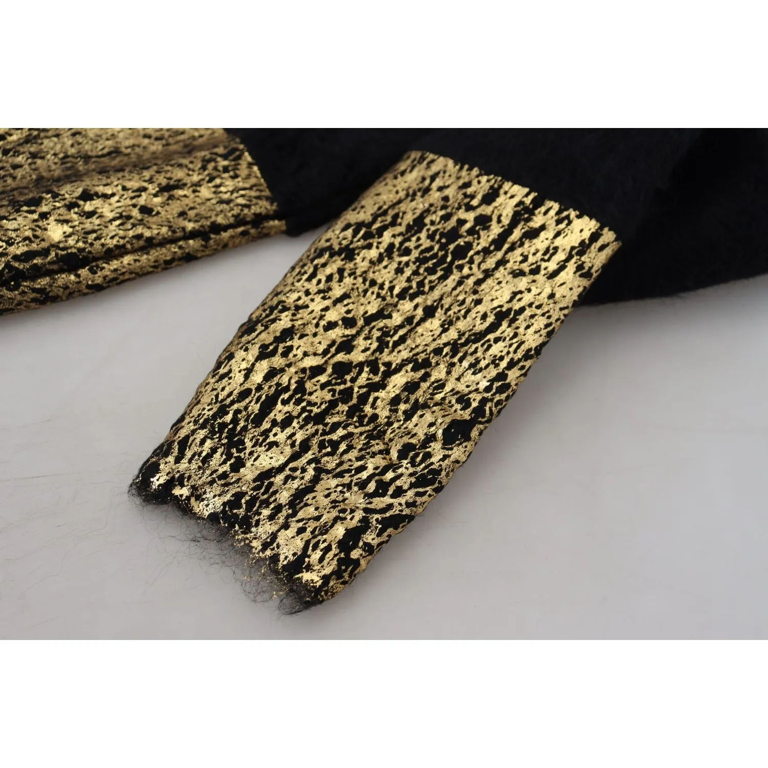 Dolce & Gabbana Stunning Black and Gold Crewneck Sweater