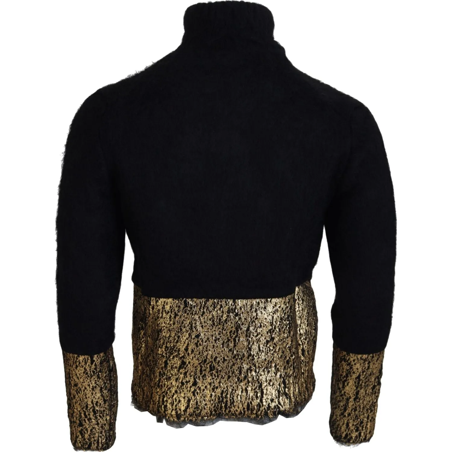 Dolce & Gabbana Stunning Black and Gold Crewneck Sweater