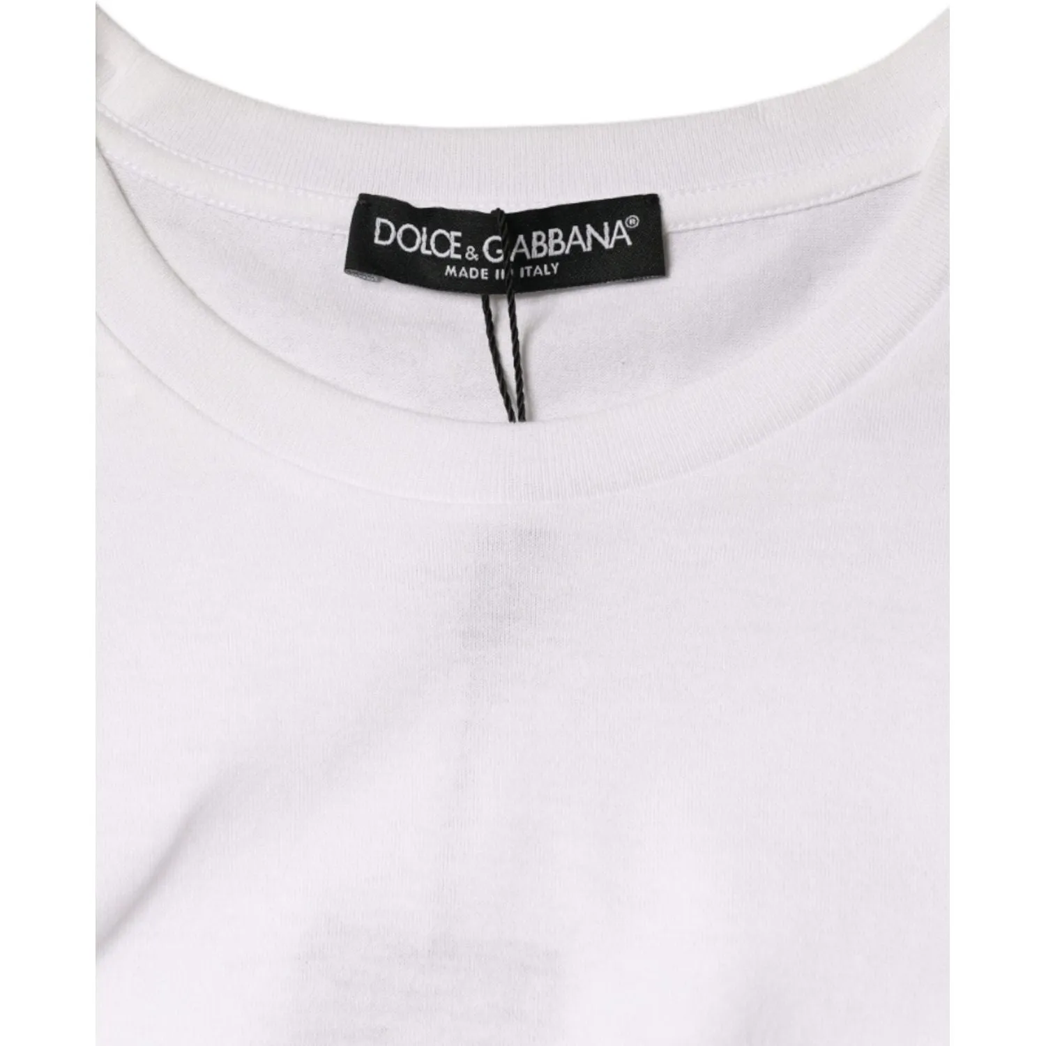 Dolce & Gabbana White Cotton Sleeveless Crew Neck T-shirt