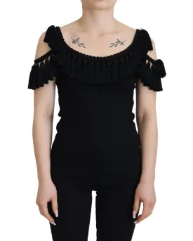 Dolce & Gabbana Women's Ribbed Tank Top with Tassel - Black