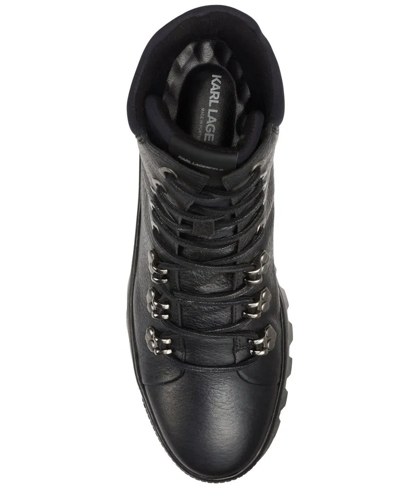 Karl Lagerfeld smooth leather boots, black