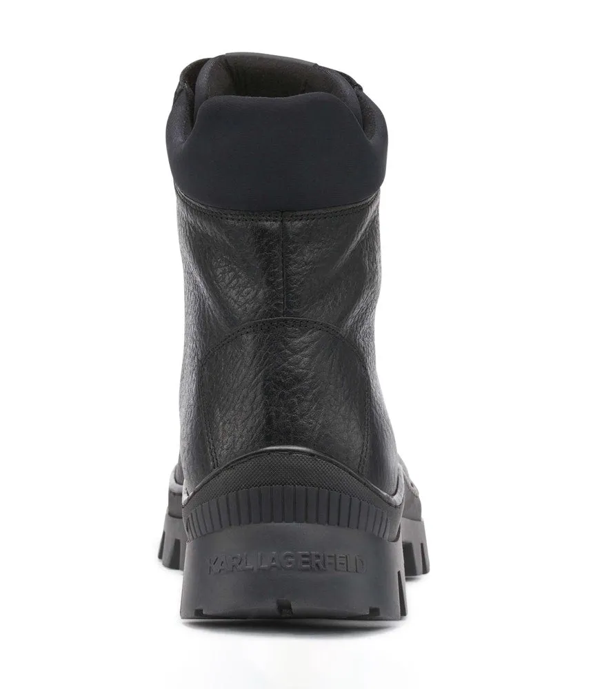 Karl Lagerfeld smooth leather boots, black