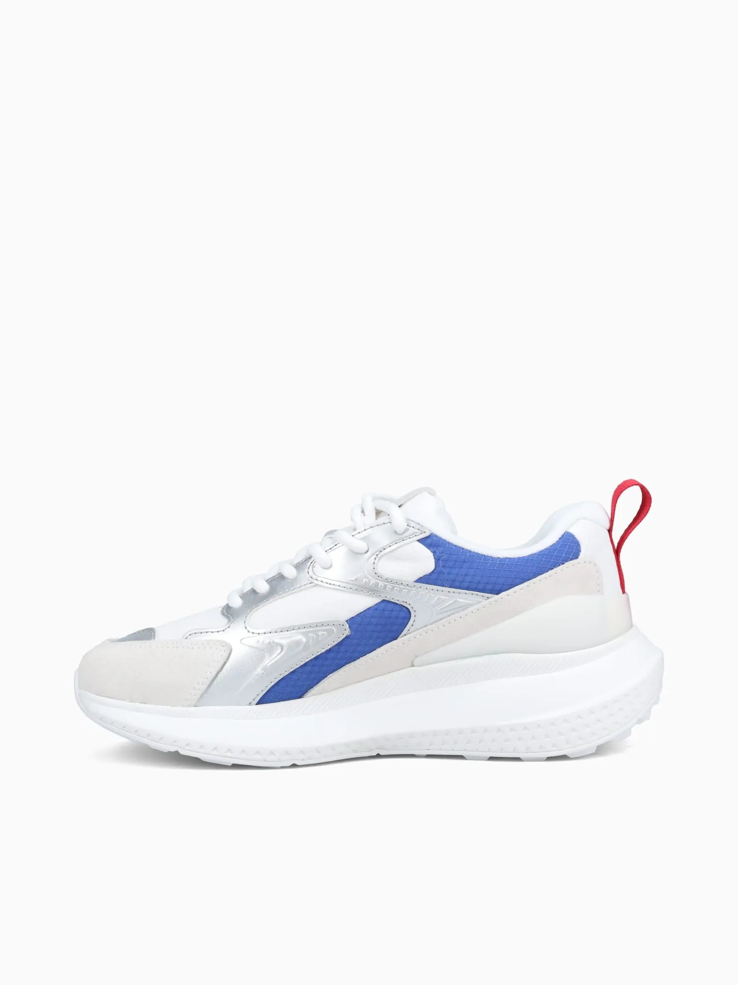 L003 Evo Wht Red Blu textile Suede