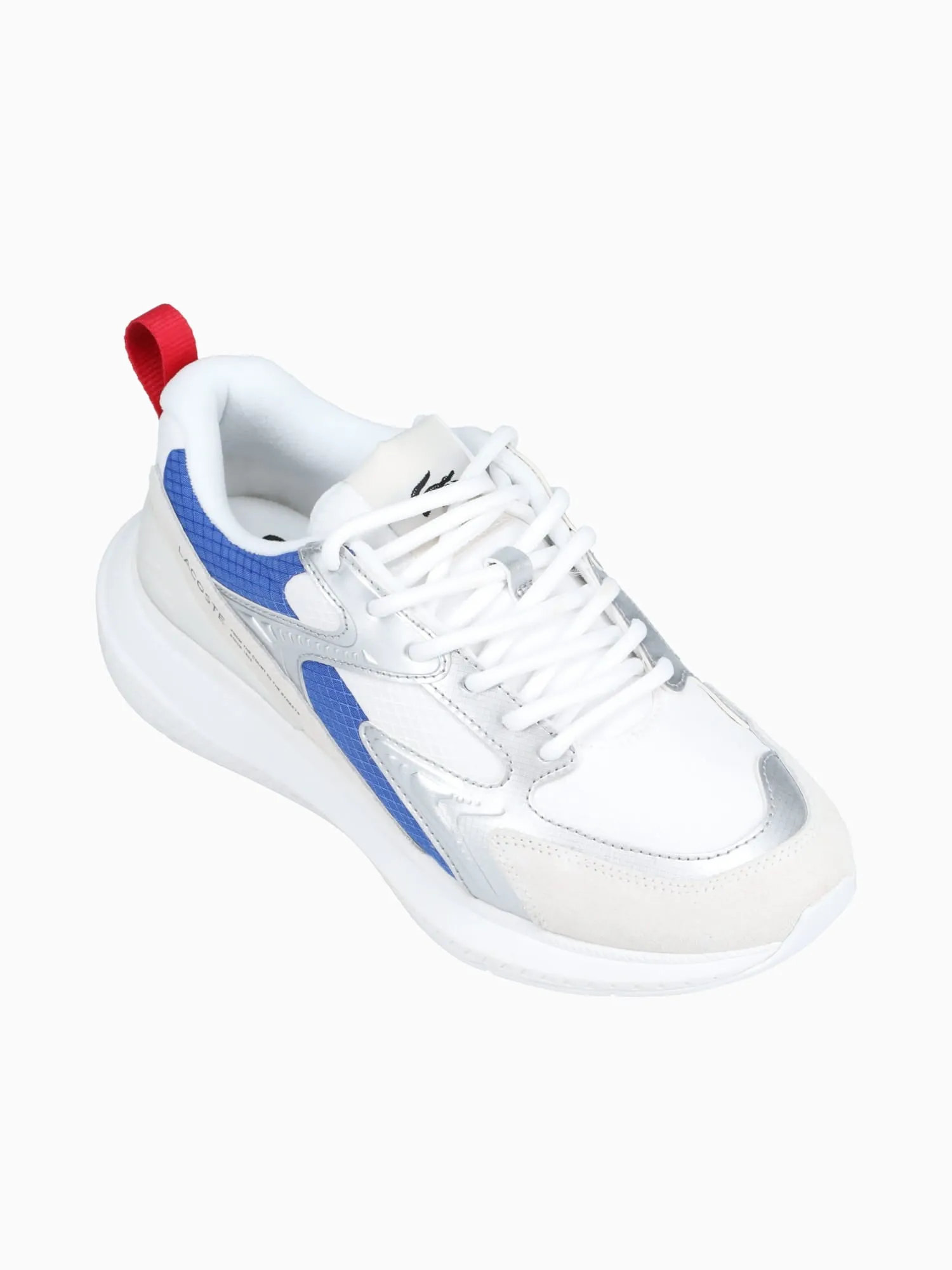 L003 Evo Wht Red Blu textile Suede