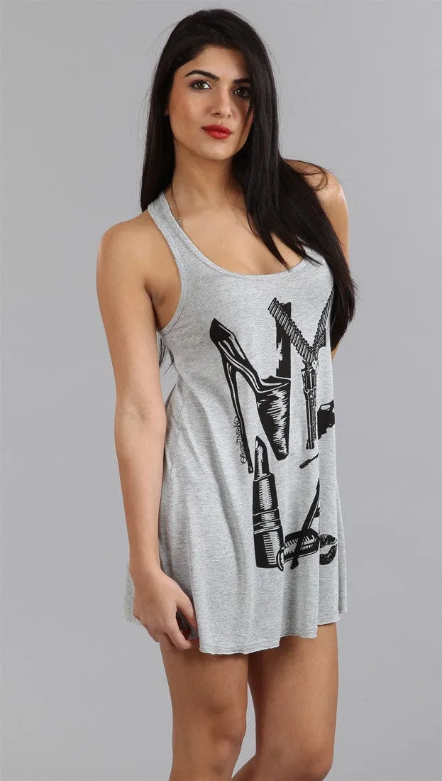 Lauren Moshi NYLA Lily Basic Swing Tank in Heather Grey