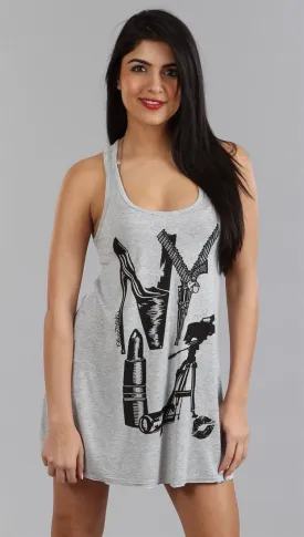 Lauren Moshi NYLA Lily Basic Swing Tank in Heather Grey