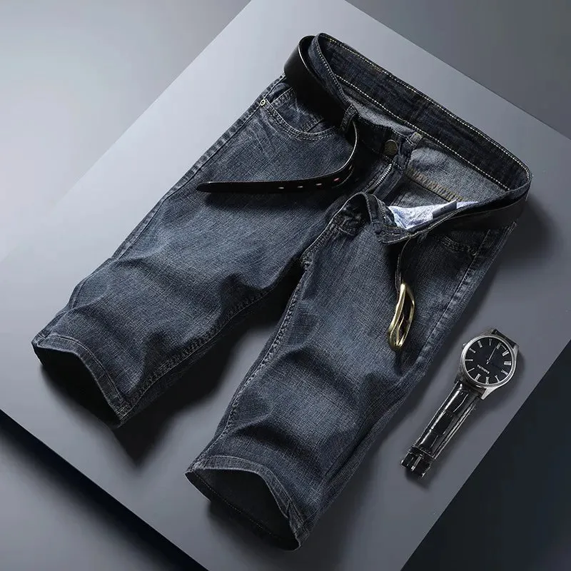 Men Denim Jeans Short Thin New Casual Cool Design Summer Pants Short Elastic Slim Daily High Quality Trousers