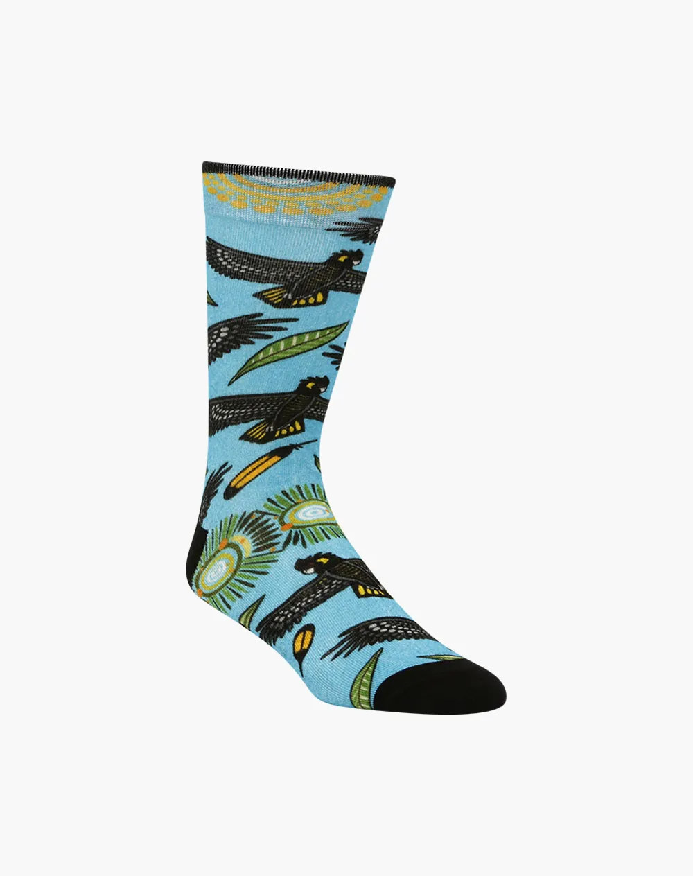 MENS NATIVE AUSTRALIAN BLACK COCKATOO BAMBOO SOCK