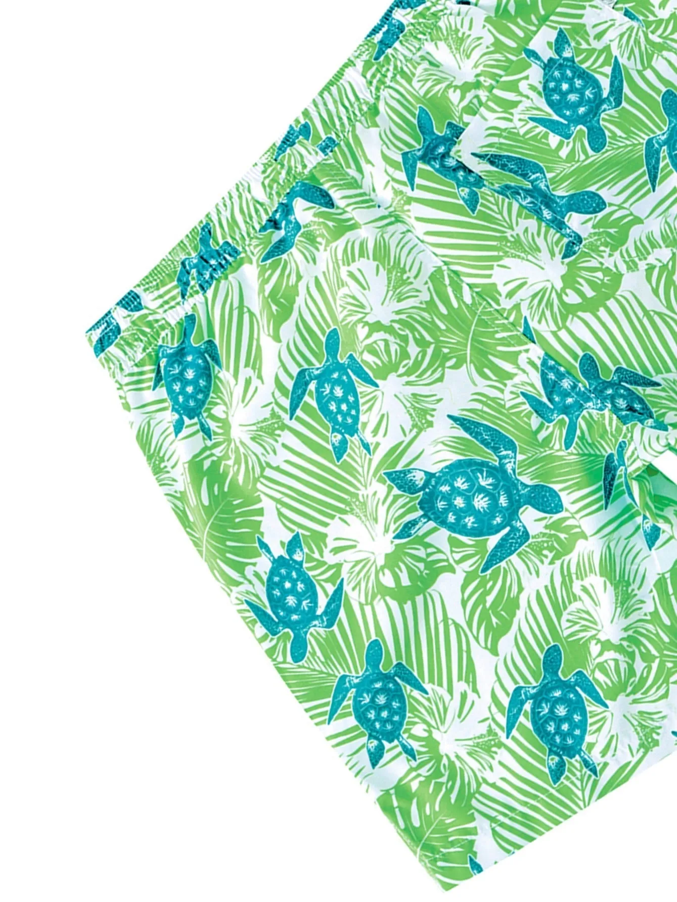 Men's Quick Dry Beach Shorts With Tropical Turtle Pattern