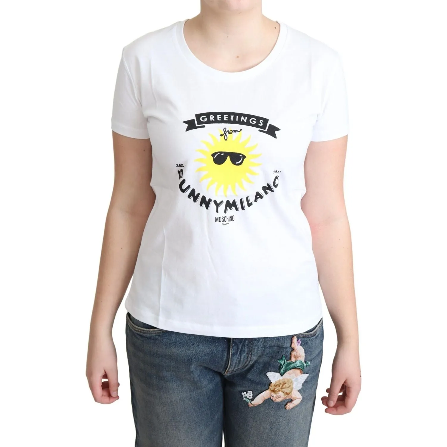 Moschino Sunny Milano Print Cotton Tee