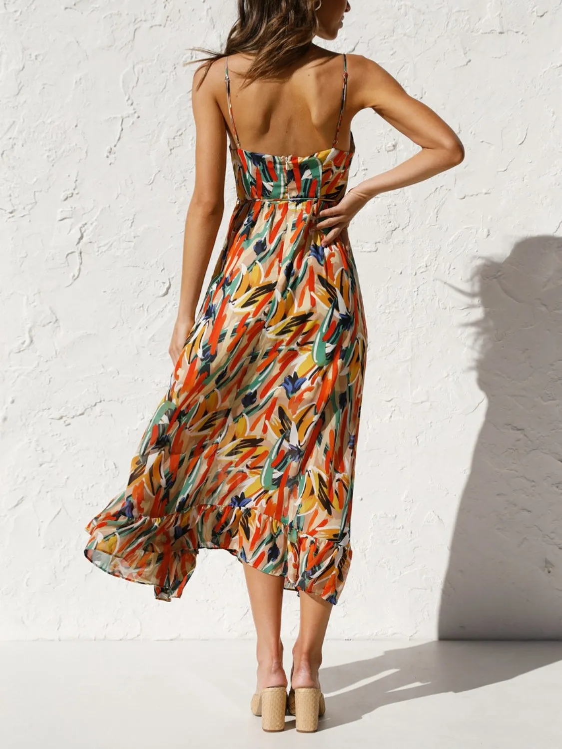 Printed Sleeveless Midi Cami Dress