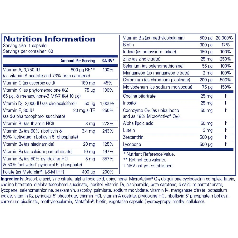 Pure Encapsulations O.N.E. Multivitamin 60 caps