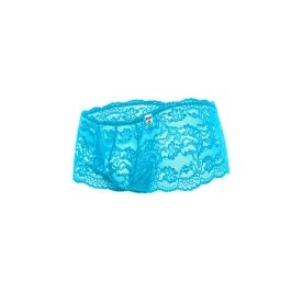 Rose Lace Boy Short Turquoise S/M