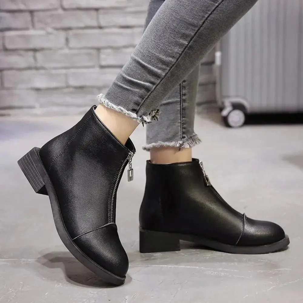 Short tube flat bottom Martin boots women