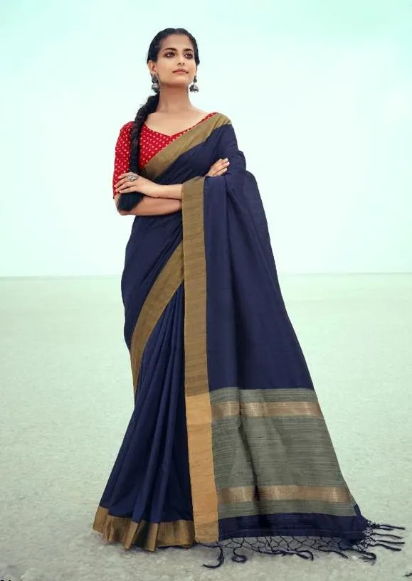 Silk Fancy Party Wear Latest Woman Blue Saree Online