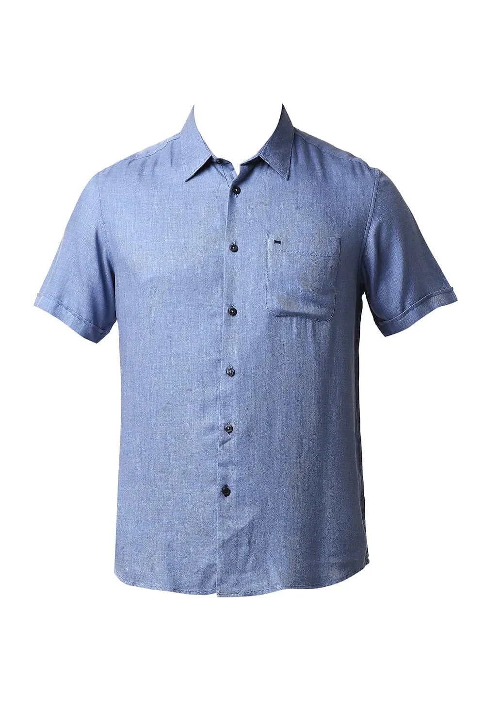 Slim Fit Lyocell Melange Halfsleeves Shirt