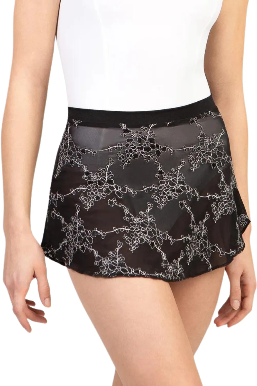 SUFFOLK 1017A WOMEN SOIREE PULL-ON HIGH LOW MESH SKIRT