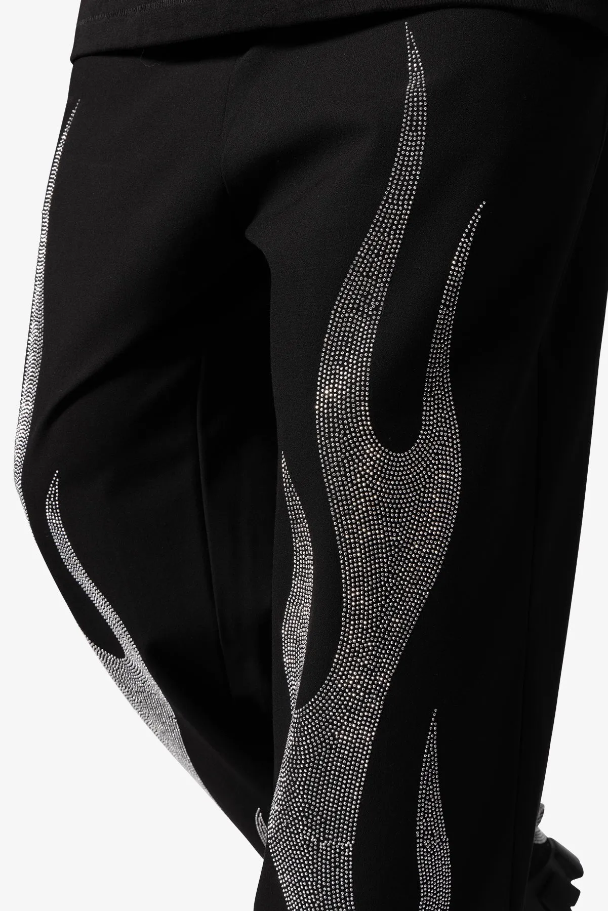 Ultra Baggy Flame Crystal Pants - Black