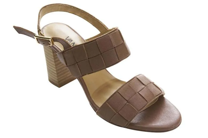 WOVEN LEATHER HIGH HEEL SANDAL